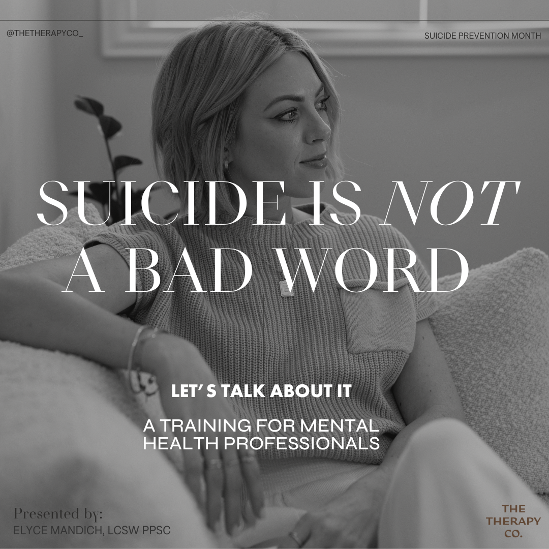 Suicide is Not a Bad Word - A Training for Mental Health Professionals