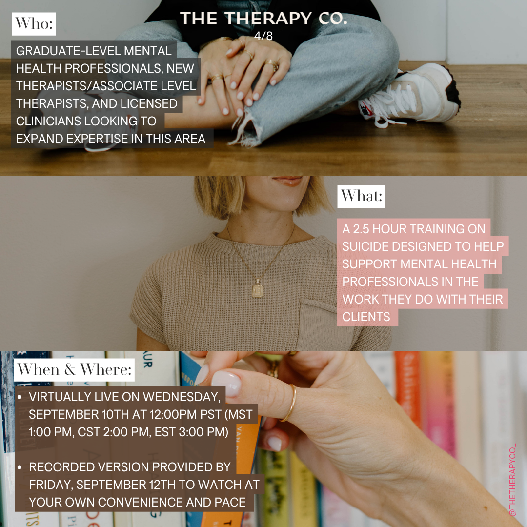 Suicide is Not a Bad Word - A Training for Mental Health Professionals