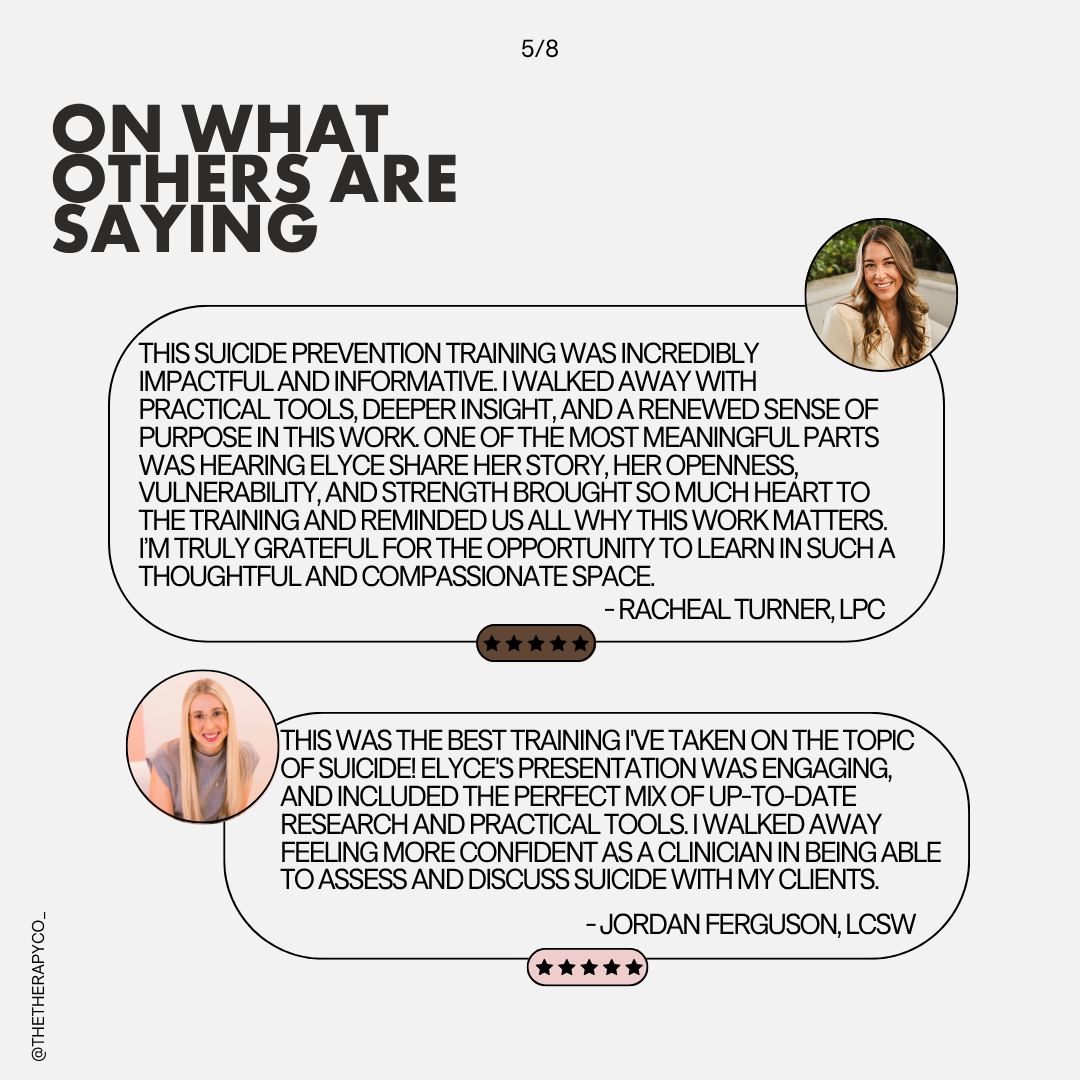 Suicide is Not a Bad Word - A Training for Mental Health Professionals