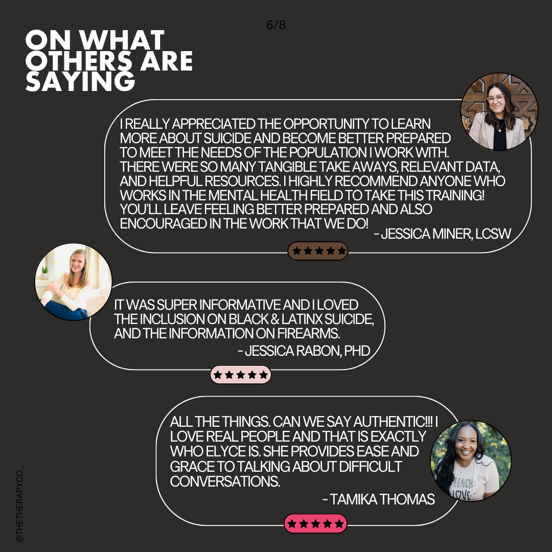 Suicide is Not a Bad Word - A Training for Mental Health Professionals