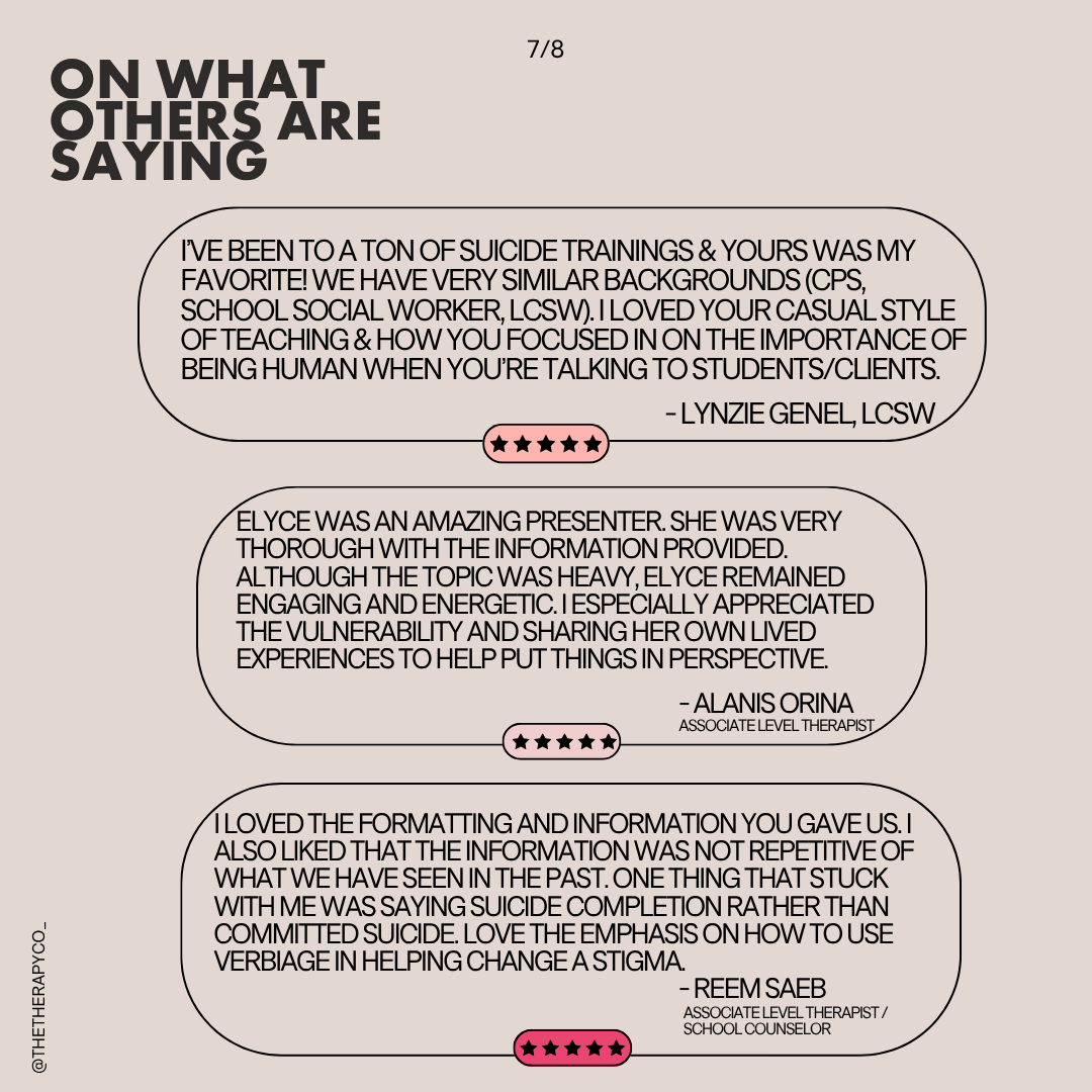 Suicide is Not a Bad Word - A Training for Mental Health Professionals